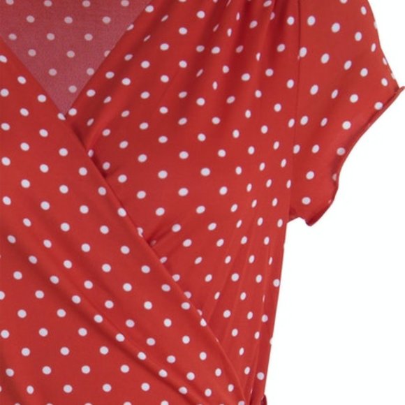 Uttam Boutique Cute Red Polka Dot Dress - Picture 5 of 8